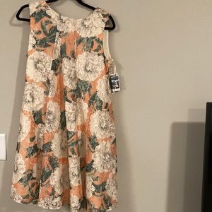 Brand New with tags beautiful tangerine and green dress!